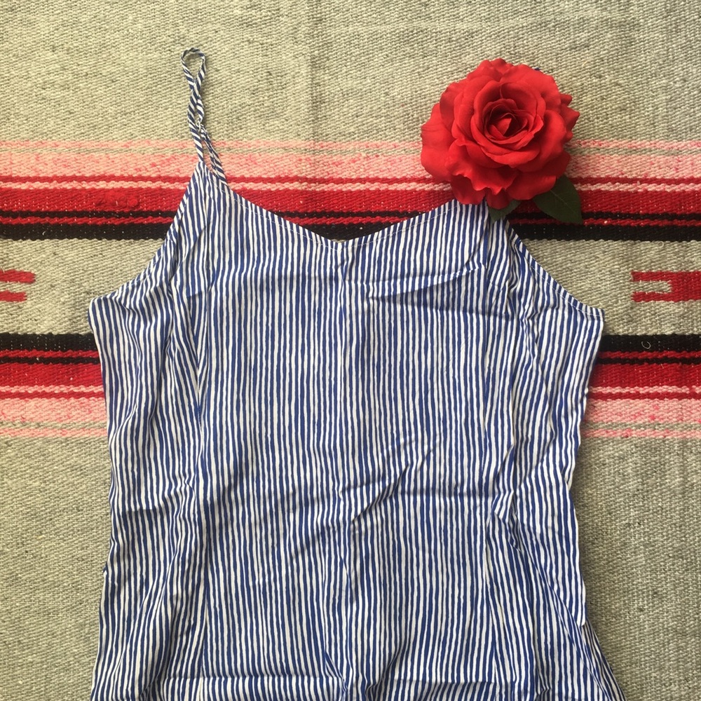 OLD NAVY | BLUE STRIPED SPAGHETTI STRAP DRESS